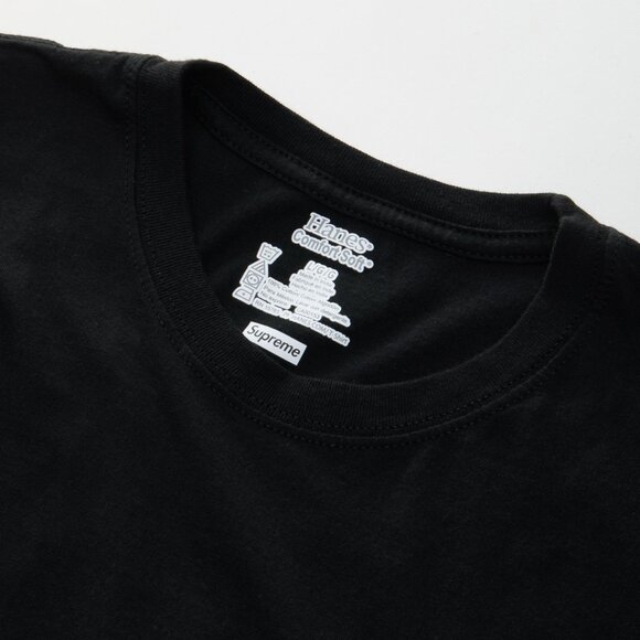 Supreme X Hanes Black T-Shirt (Essential) 🖤🔥 - Picture 4 of 5